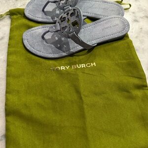 Tory Burch Miller Denim Suede Sandals